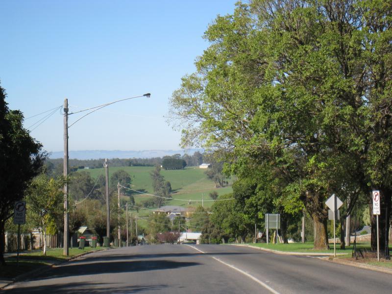 Neerim South - Main Neerim Road, southern side of town: View south along Main Neerim Rd, south of Wagner Rd