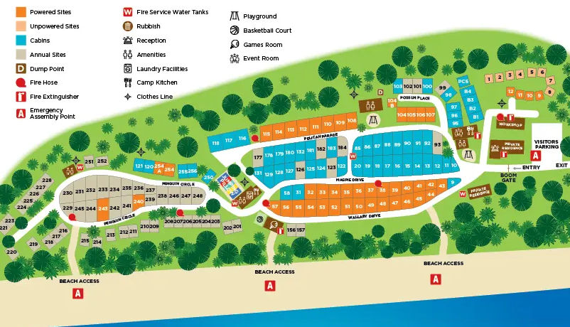 BIG4 Phillip Island Caravan Park - Park map