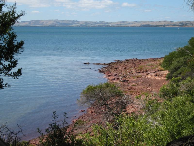 Newhaven - Coastline along Forrest Avenue: View east towards mainland, Forrest Av between Malcliff Rd and School Av