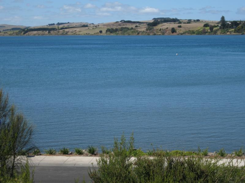 Newhaven - North end of Seaview Street and boat ramp: View east across bay towards mainland