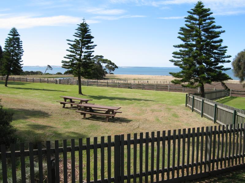 Newhaven - Churchill Island: View east from visitor centre towards picnic grounds