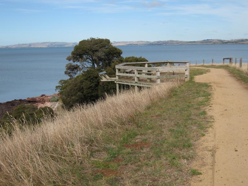Newhaven - Churchill Island: View south along island circuit walk towards lookout at Point Pickersgill