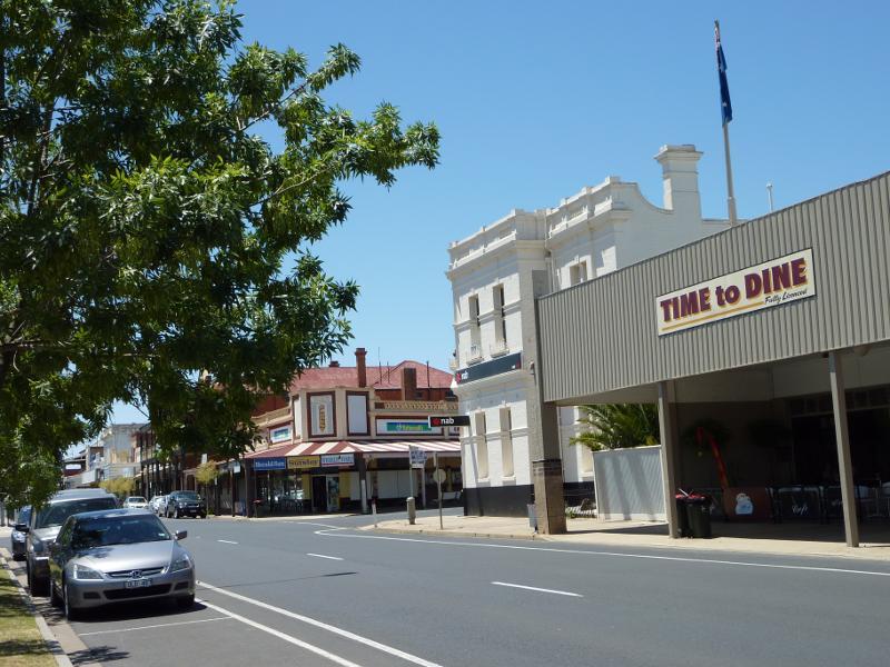 Nhill - Shops and commercial centre, Victoria Street and Nelson Street: View north-east along Victoria St towards MacPherson St