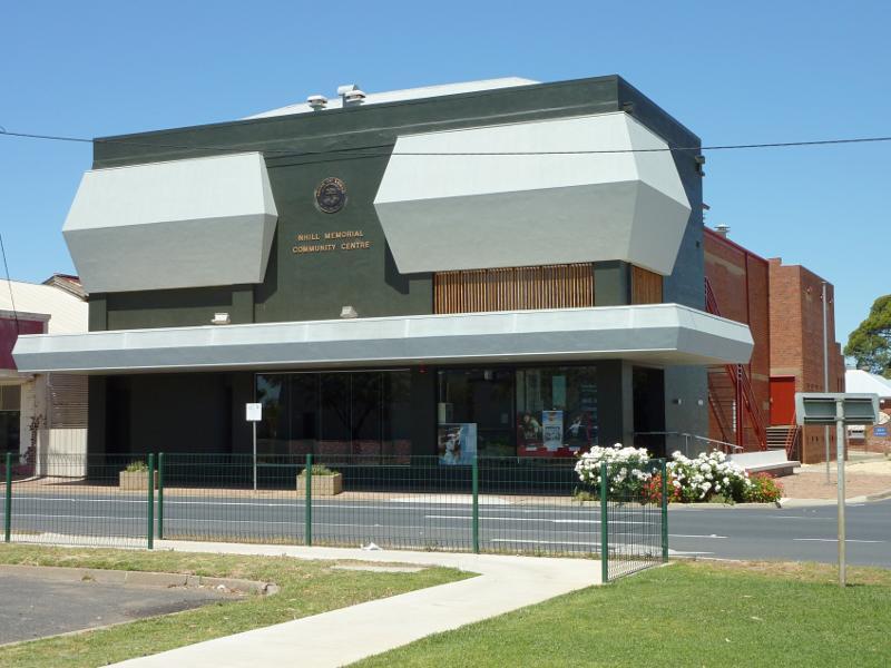 Nhill - Around Nhill: Nhill Memorial Community Centre, corner Nelson St and Clarence St