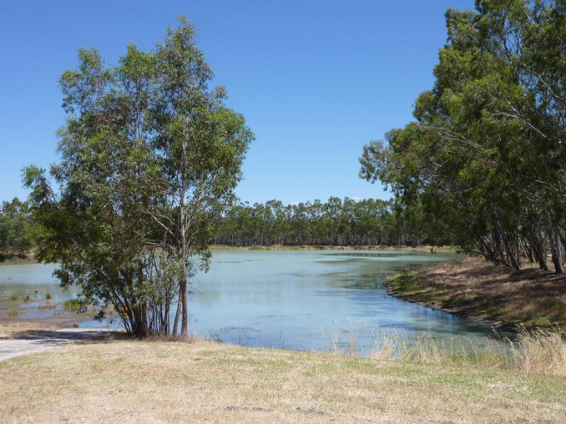 Nhill - Northern side of Lake Nhill at boat ramp off Campbell Street: View south-west along lake at boat ramp