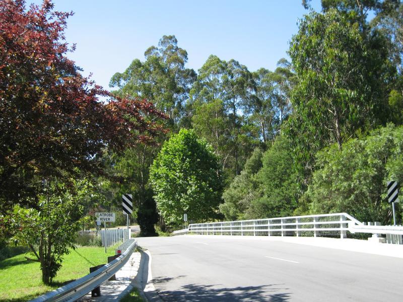 Noojee - Parkland along La Trobe River, east side of Bennett Street: View north along bridge over La Trobe River
