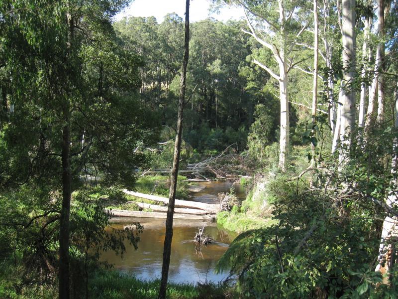 Noojee - Noojee Hotel and surroundings, Mount Baw Baw Road - La Trobe River viewed from Mt Baw Baw Rd, west of Noojee Hotel