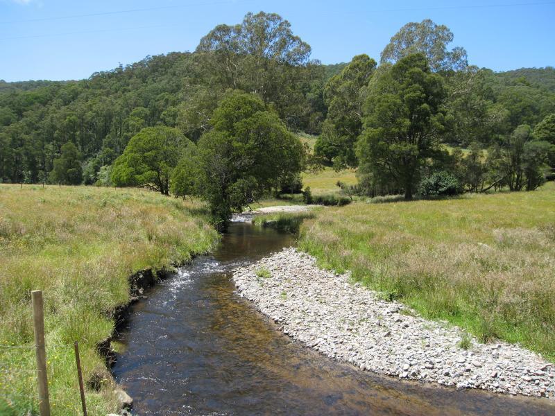 Noojee - Toorongo Falls Road: View east along Toorongo River at first river crossing