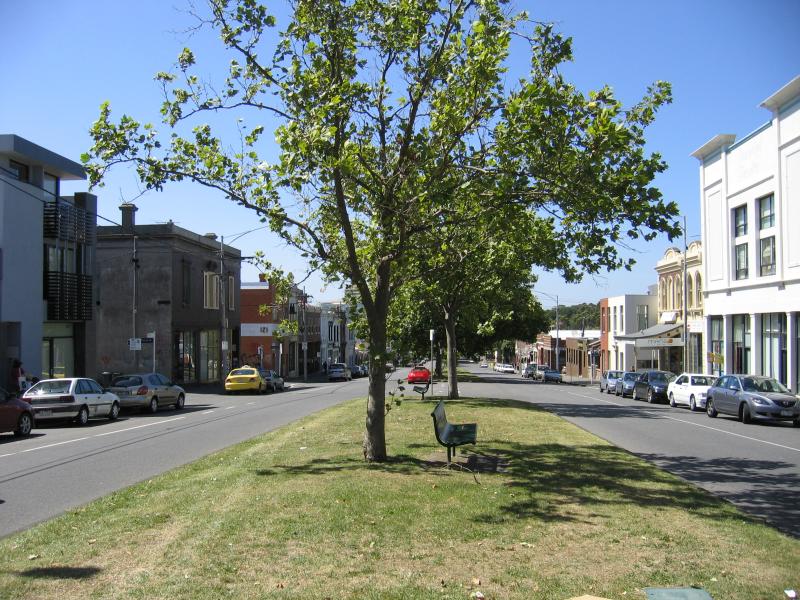 North Melbourne - Errol Street shops: View north along Errol St towards Purcell St