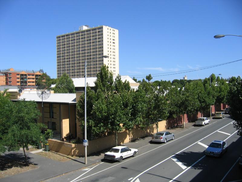 North Melbourne - Boundary Road area: View south along Boundary Rd from footbridge at Mark St