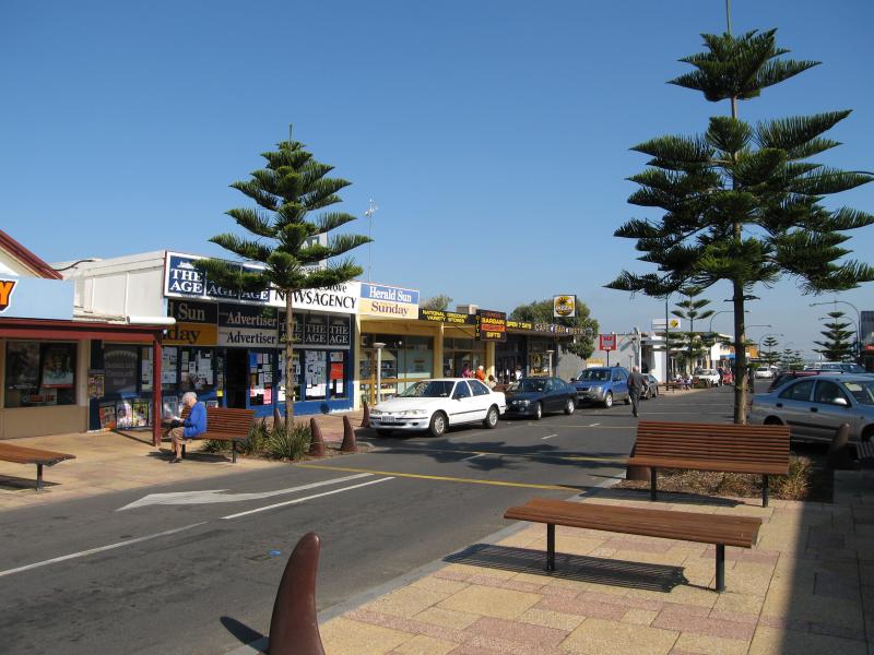 Ocean Grove - Shops and commercial centre, The Terrace and Hodgson Street: View west along The Terrace near Hodgson St