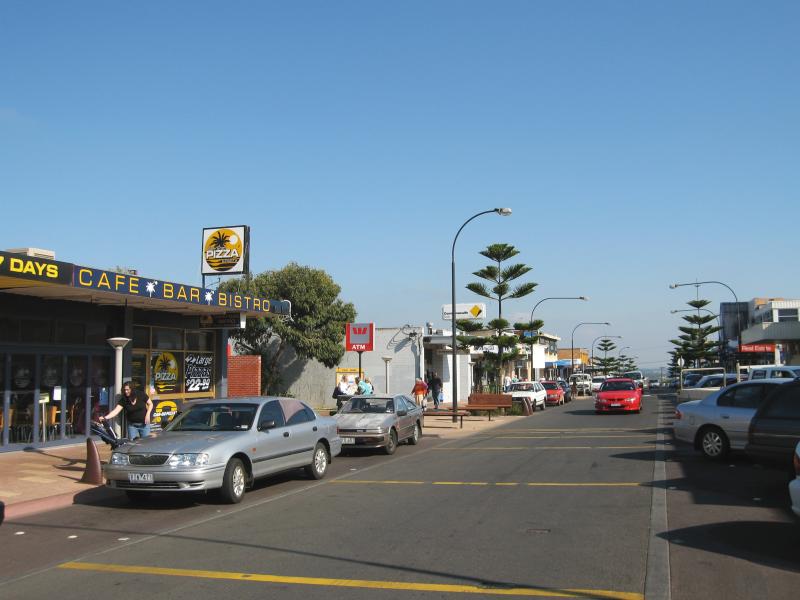 Ocean Grove - Shops and commercial centre, The Terrace and Hodgson Street: View west along The Terrace