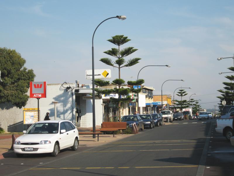 Ocean Grove - Shops and commercial centre, The Terrace and Hodgson Street: View west along The Terrace