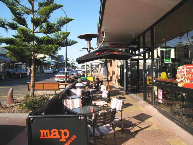 Ocean Grove - Shops and commercial centre, The Terrace and Hodgson Street: View east along The Terrace