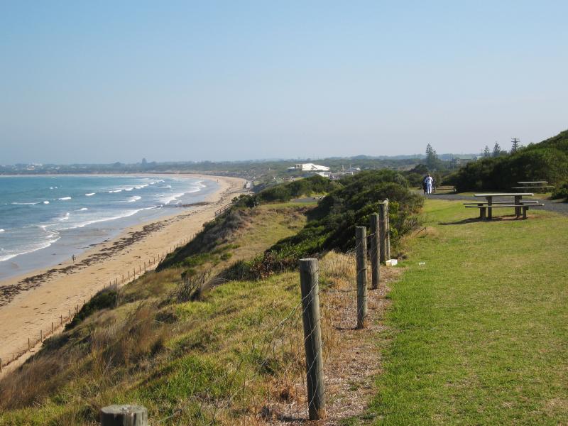 Ocean Grove - Smiths Beach: View west along foreshore walking track linking both ends of The Esplanade