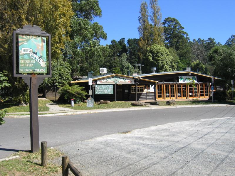 Olinda - Commercial centre and shops, Mt Dandenong Tourist Road at Ridge Road: Kellys On The Hill, corner Mt Dandenong Tourist Rd and Ridge Rd