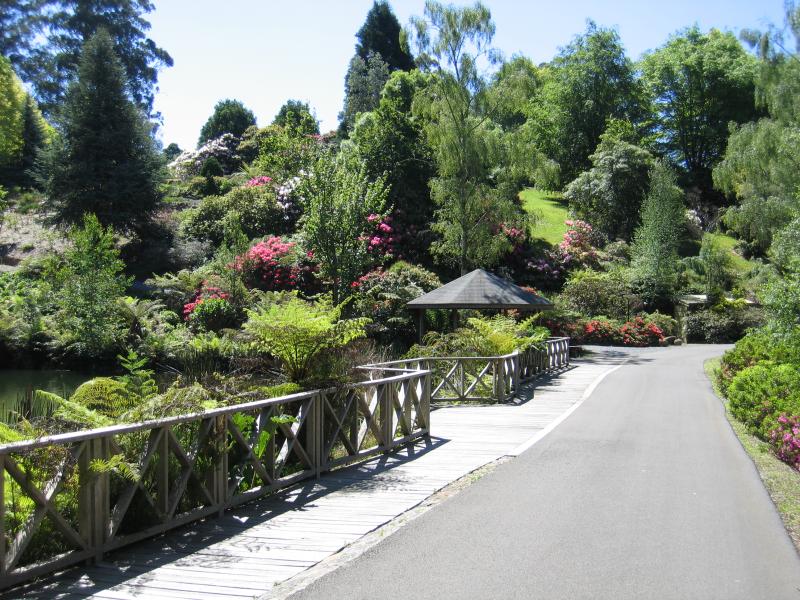 Olinda - Dandenong Ranges Botanic Garden: Path along side of lake