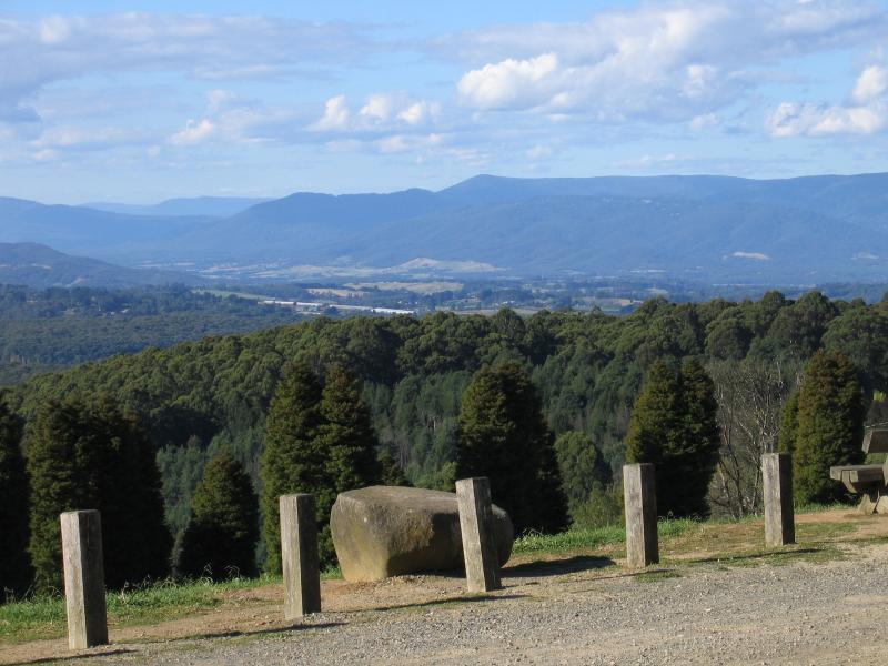 Olinda - R.J. Hamer Forest Arboretum, Chalet Road: North-east views from car park