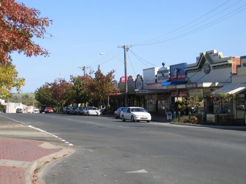 Orbost - Commercial centre and shops: View south along Nicholson St at Wolseley St