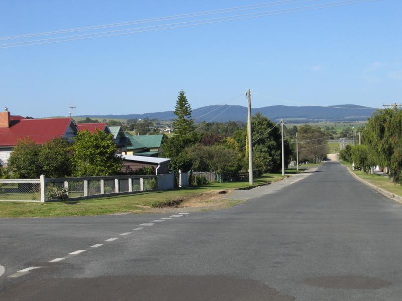 Orbost - Around Orbost: Residential areas, view east along Wolseley St at Tennyson St