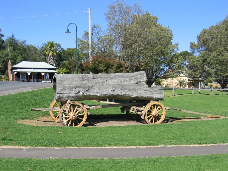 Orbost - Forest Park, Nicholson Street and Forest Road: Hollow log on cart, entrance at Nicholson St