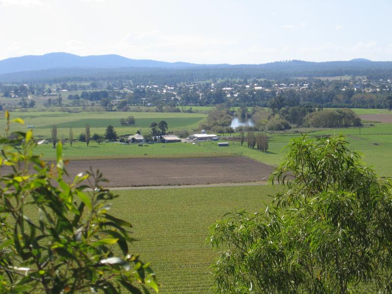 Orbost - Grandview Lookout, Newmerella: View north-east towards Snowy River and Orbost town centre