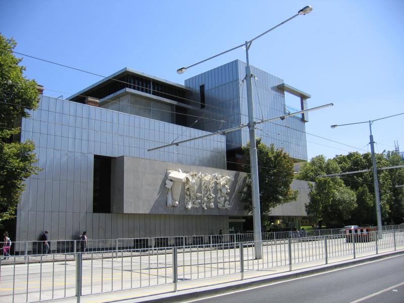 Parkville - University of Melbourne: View north along Swanston St towards Ian Potter Museum of Art