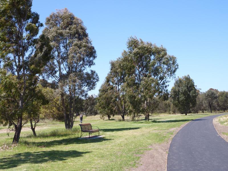 Parkville - Royal Park, Native Grassland and surroundings: Path along northern side of grassland