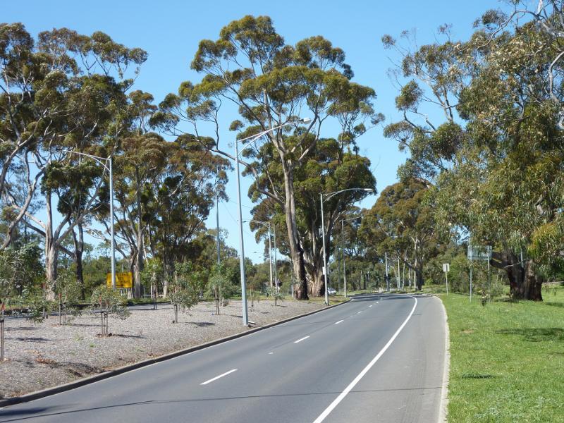 Parkville - Royal Park, Elliott Avenue and Macarthur Road: View east along Elliott Av east of Brens Rd