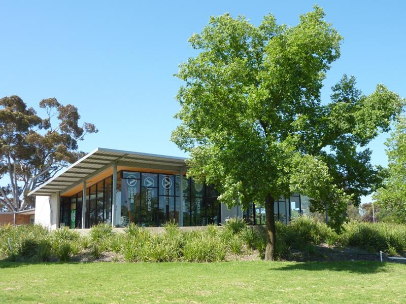 Parkville - Royal Park, ovals and golf course: Brens Pavillion between Brens Oval and H.G. Smith Oval