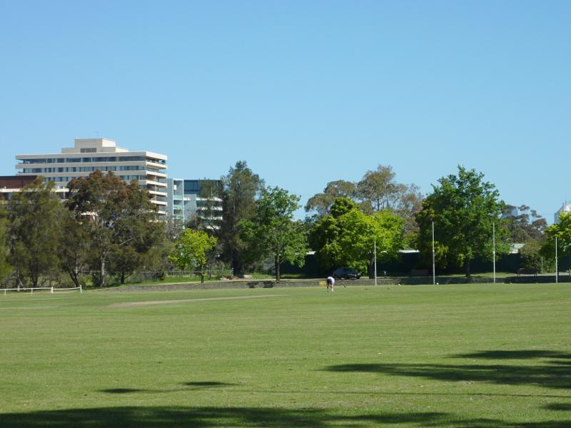 Parkville - Royal Park, ovals and golf course: Southerly view across McAlister Oval
