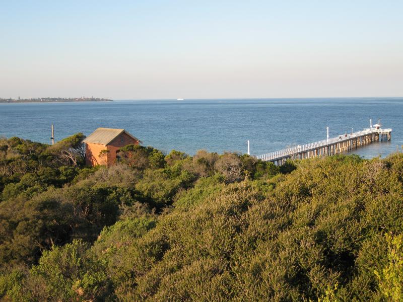 Point Lonsdale - Point Lonsdale Lighthouse: View from lighthouse east along pier