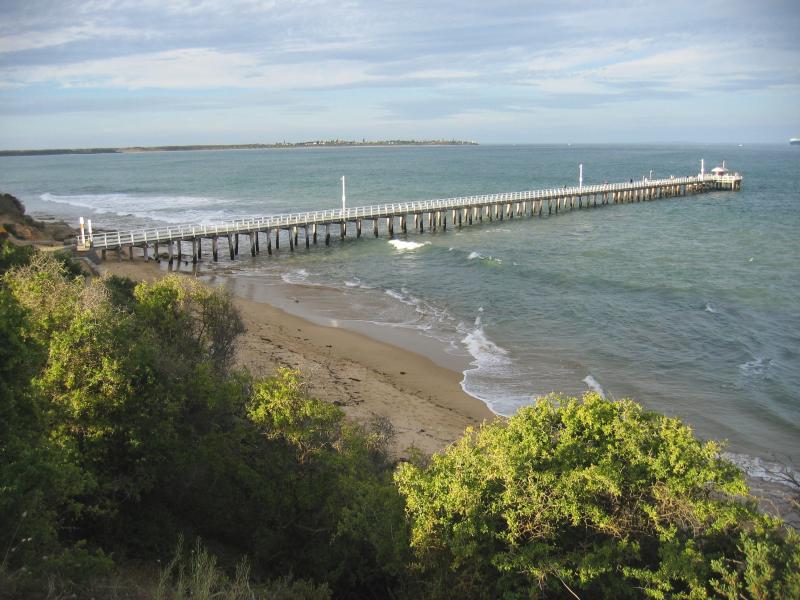 Point Lonsdale - Point Lonsdale Lighthouse: View from lighthouse north-east towards pier and Queenscliff
