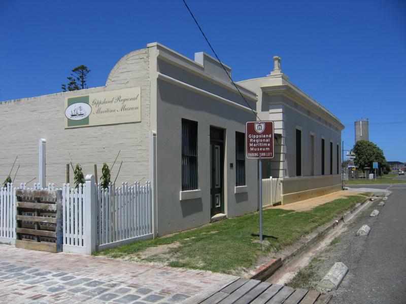 Port Albert - Gippsland Regional Maritime Museum, corner Tarraville Road and Bay Street: View of museum, view south-east along Tarraville Rd towards Bay St