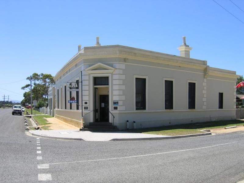 Port Albert - Gippsland Regional Maritime Museum, corner Tarraville Road and Bay Street: Museum entrance, view north-west along Tarraville Rd at Bay St