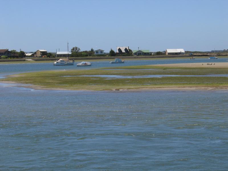 Port Albert - Wharf area, south-eastern end of Wharf Street: View north across bay from wharf