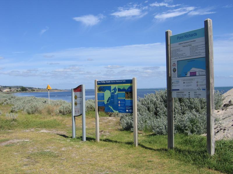 Portarlington - Point Richards: View south-west along coast at jetty