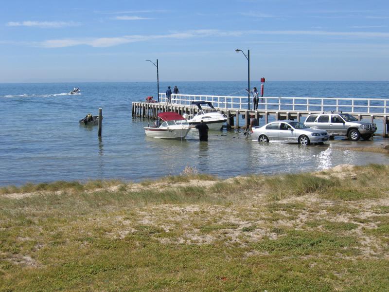 Portarlington - Coastal town of Indented Head, east of Portarlington: Jetty and boat ramp at Indented Head