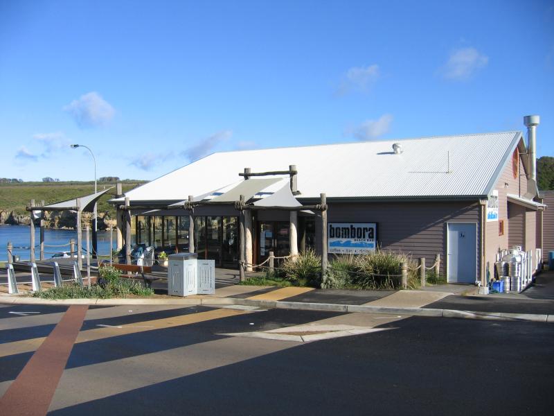 Port Campbell - Commercial centre and shops, Lord Street: Bombora Beach Bar, corner Lord St and Cairns St