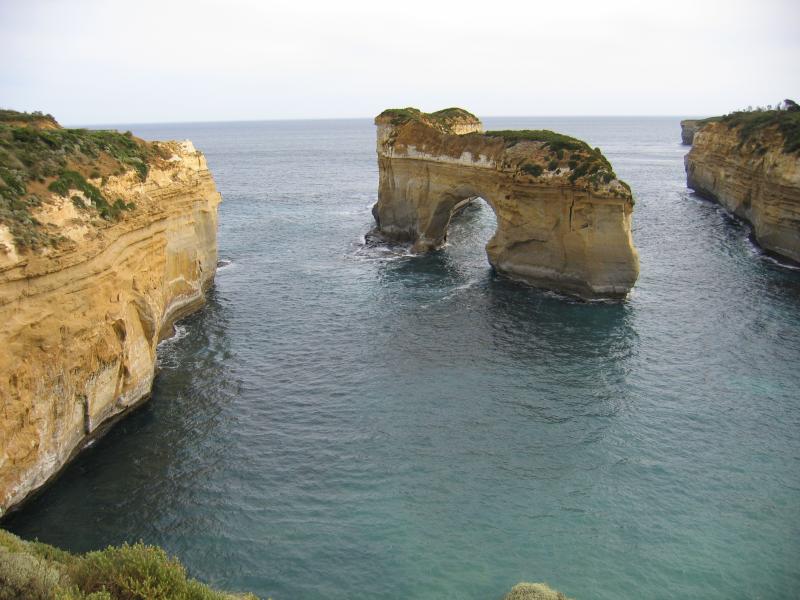 Port Campbell - Loch Ard Gorge, Muttonbird Island, Blow Hole, Thunder Cave: Island Arch viewed from Island Arch circuit track