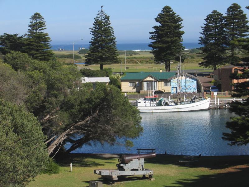 Port Fairy - Battery Hill Reserve, southern end of Griffiths Street: View south-west across Moyne River from lookout