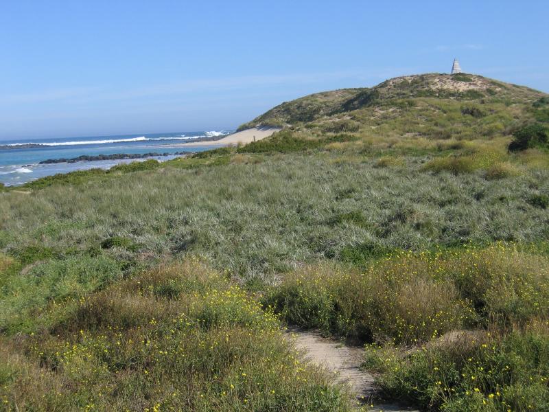Port Fairy - Griffiths Island: island foreshore and sand dunes near old quarry