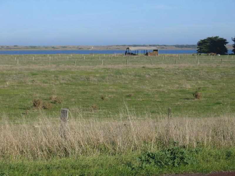 Port Fairy - Princes Highway: View south-east towards Belfast Lough from Princes Hwy at Rosebrook