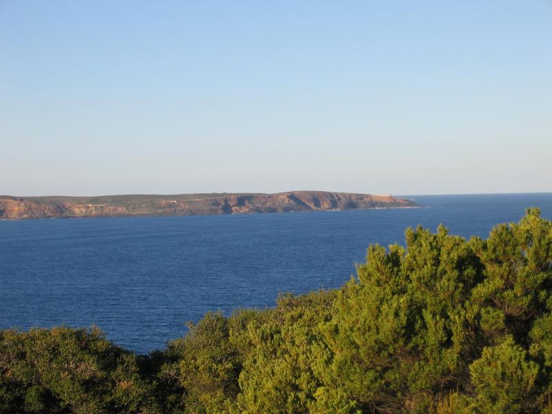 Portland - Coast around Cape Nelson: View north-east across Nelson Bay from Scenic Rd