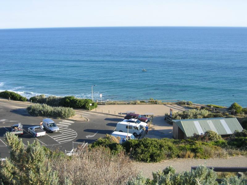 Portsea - Portsea Surf Beach, Back Beach Road: View across car park and down to the coast