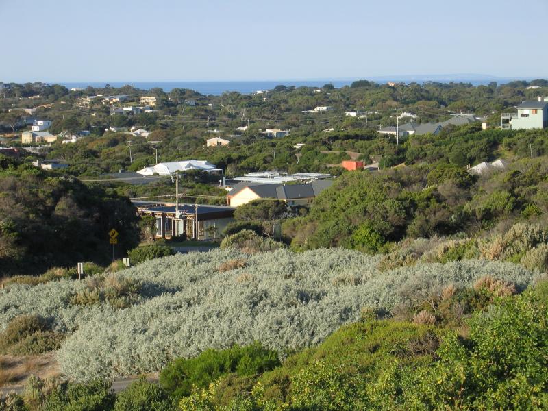 Portsea - Portsea Surf Beach, Back Beach Road: View north across residential areas from Observation Car Park