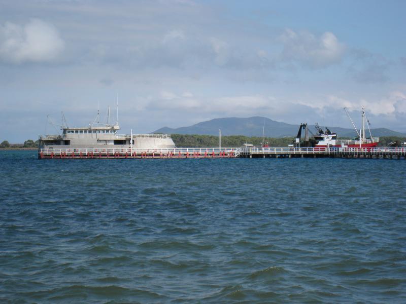 Port Welshpool - Port Welshpool Wharf and surrounding foreshore, Lewis Street near eastern end: View of jetty at wharf from foreshore