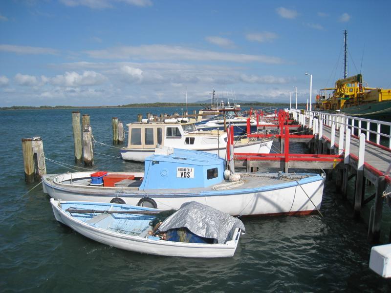 Port Welshpool - Port Welshpool Wharf and surrounding foreshore, Lewis Street near eastern end: Boats moored at smaller jetty on west side of wharf