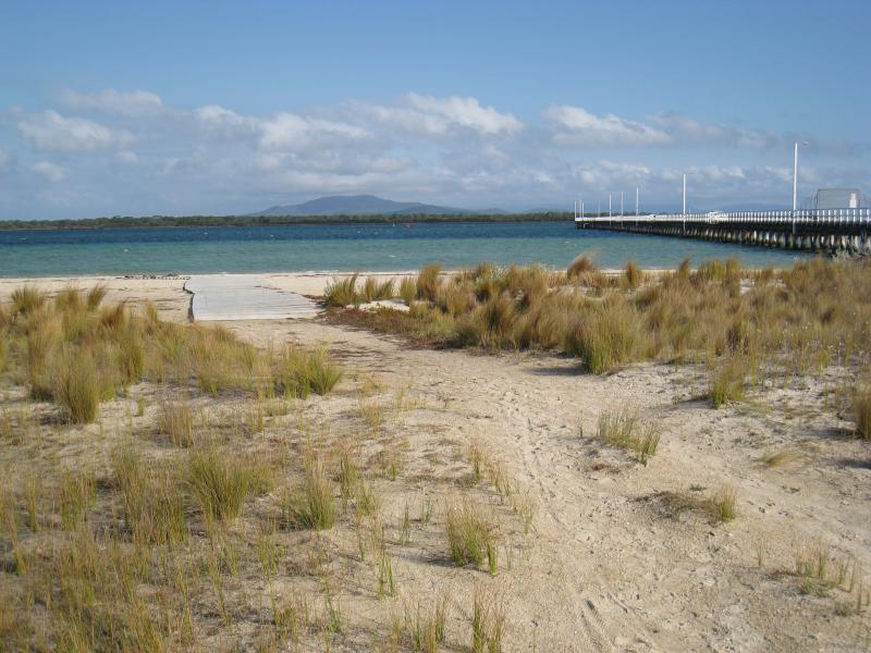 Port Welshpool - Long Jetty, western end of Lewis Street: Boat ramp on beach at eastern side of jetty