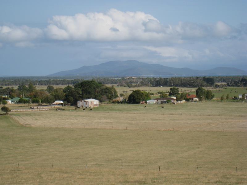 Port Welshpool - Slades Hill Road, Welshpool - Southerly view towards Wilsons Promontory mountains, Slades Hill Rd 700m from South Gippsland Hwy